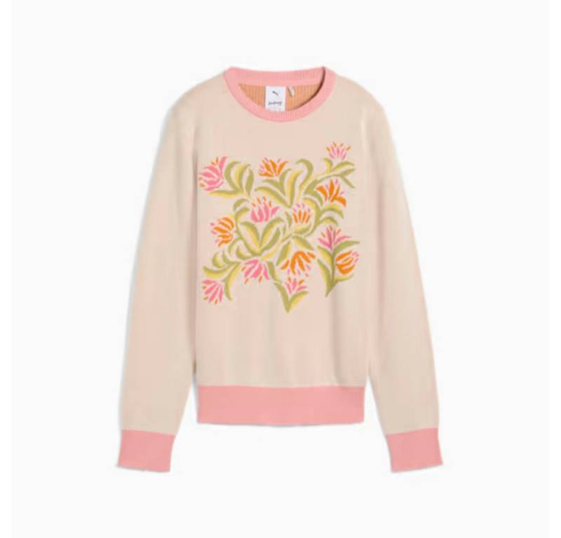 PUMA Trainingspullover Puma Pullover Dani Dazey Beige-Gemustert Damen von PUMA