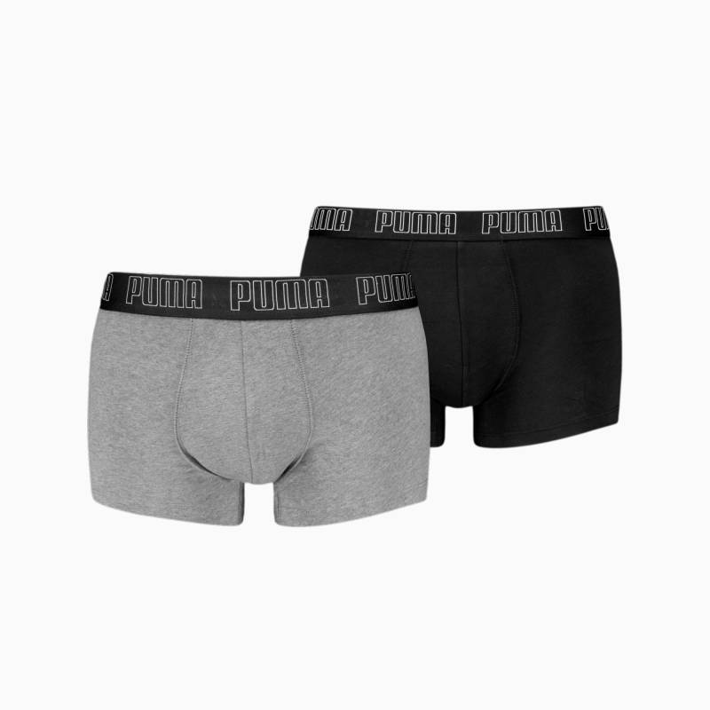 PUMA Trunks 2er-Pack Herren, Mit Grau Melange, Grau/Schwarz, Größe: S, Kleidung von PUMA