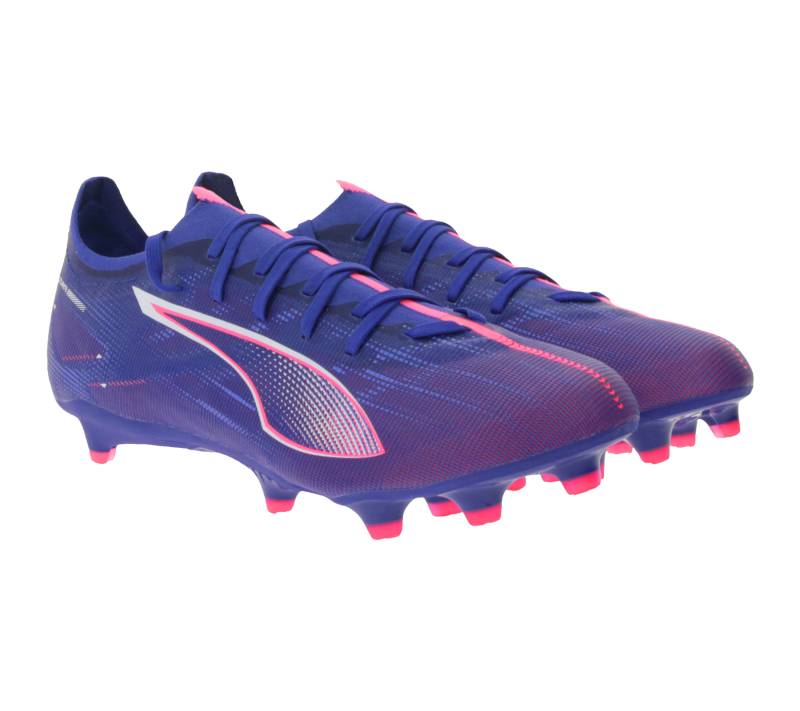 PUMA ULTRA 5 PLAY Match FG/AG Fußball-Schuhe mit SPEEDSYSTEM-Außensohle Trainings-Schuhe mit FastTrax-Stollendesign Sport-Schuhe Schnür-Schuhe Fitness-Zubehör 107687 01 Lila/Pink/Blau von PUMA