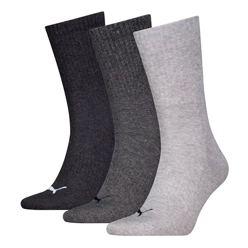 PUMA Unisex Cushioned Crew Sock, Grey Combo, 9-11 (3er Pack) von PUMA