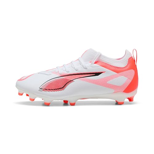 PUMA Ultra 5 Match FG/AG JR Fussballschuh, White Black-Glowing RED, 29 EU von PUMA