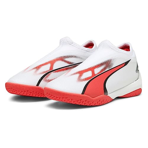 PUMA Ultra Match Ll It + Mid Jr Fussballschuh, White Schwarze Feuer-Orchidee, 38 EU von PUMA