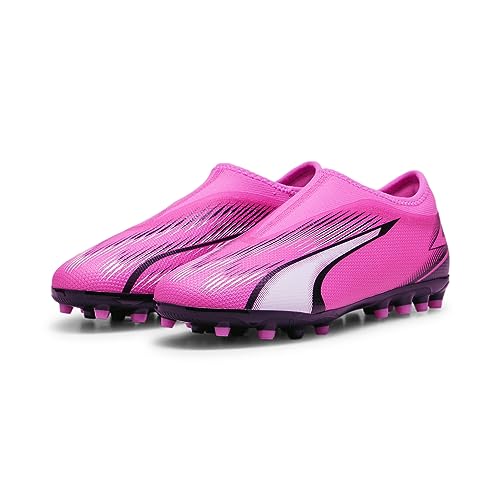Puma Unisex Youth Ultra Match Ll Mg Jr Soccer Shoes, Poison Pink-Puma White-Puma Black, 31 EU von PUMA