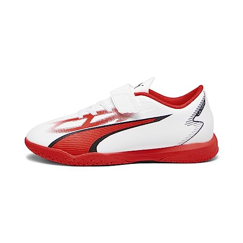 PUMA Ultra Play It V Jr Fussballschuh, White Black fire Orchid, 31 EU von PUMA