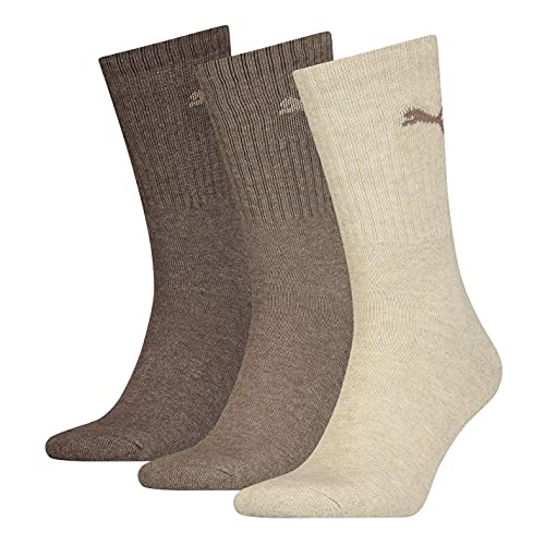 Puma Unisex Crew Socken, Brown, 47/49 (3er Pack) von PUMA