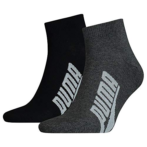 Puma Unisex Quarter Socken, Schwarz/Weiß, 43/46 (2er Pack) von PUMA