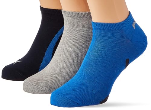 Puma Unisex Sneaker Socken, Marineblau/Grau/Blau, 35/38 (3er Pack) von PUMA