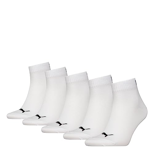 PUMA Unisex Puma Unisex Quarter Plain Sokken (5 stuks) Socks, Weiß, 43-46 EU von Puma