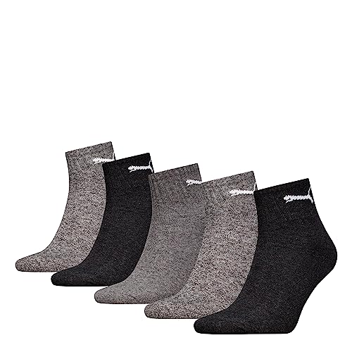 PUMA Unisex Puma Unisex Short Crew (5 Pack) Socks, Anthraci/L Mel Grey/M Mel Grey, 47-49 EU von PUMA