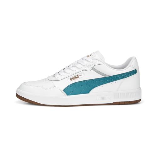 PUMA Unisex Adults' Fashion Shoes COURT ULTRA Trainers & Sneakers, PUMA WHITE-GREEN LAGOON-PUMA GOLD, 40 von PUMA