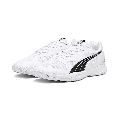 PUMA Unisex Attacourt Indoor-Pumps, Puma White Puma Black Concrete Gray, 39 EU von PUMA