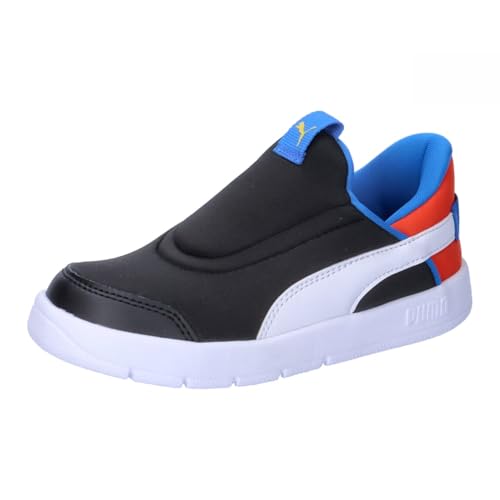 PUMA Unisex Baby Courtflex v3 SLIPTECH Inf Sneaker, Black White-Redmazing, 21 EU von PUMA