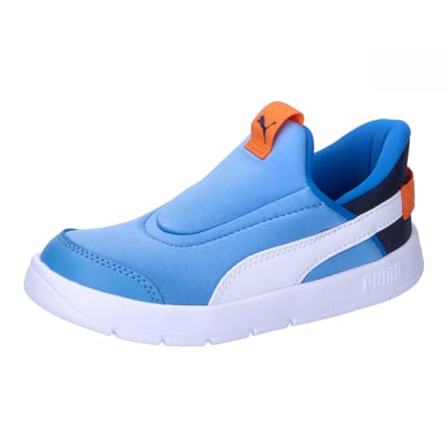 PUMA Unisex Baby Courtflex v3 SLIPTECH Inf Sneaker, Team Light Blue White-Club Navy, 23 EU von PUMA