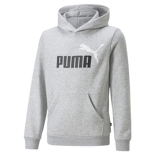 PUMA Unisex Baby ESS+ 2 Col Big Logo Hoodie FL B Sweatshirt, hellgrau Heather, 152 von PUMA