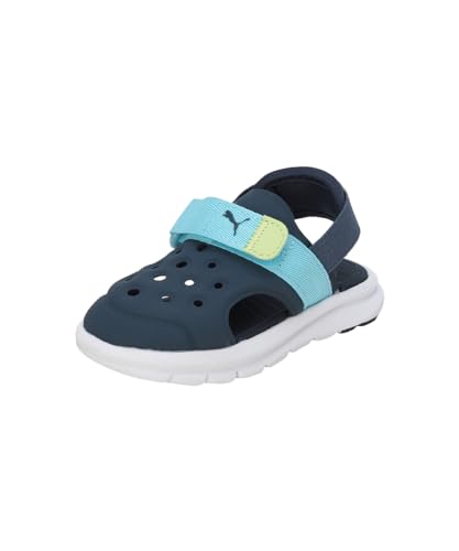 PUMA Unisex Baby Evolve AC INF Schiebe-Sandalen, Dark Night-Hero Blue-Lily PAD, 24 EU von PUMA