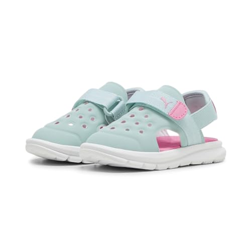 PUMA Unisex Baby Evolve AC Inf Slide Sandal, Turquoise Surf-Fast Pink White, 24 EU von PUMA