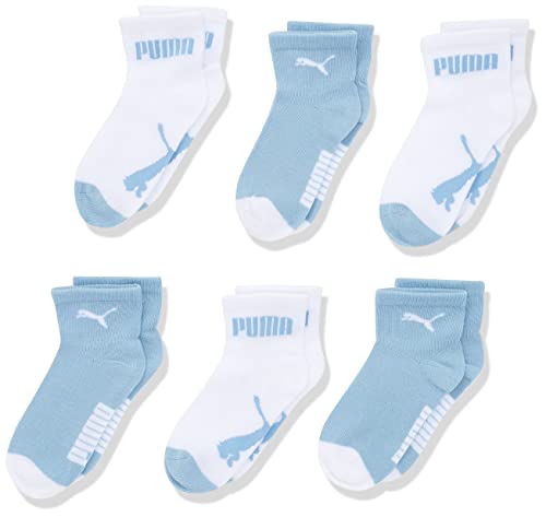 PUMA Unisex-Baby Mini Cats Lifestyle 6 Pack Classic Sock, Powder Blue, 15-18 (6er Pack) von PUMA