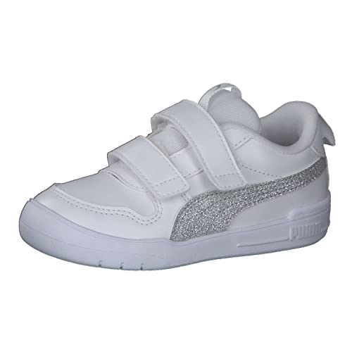 PUMA Unisex Baby Multiflex Glitz V Inf Sneaker, White Silver, 20 EU von PUMA