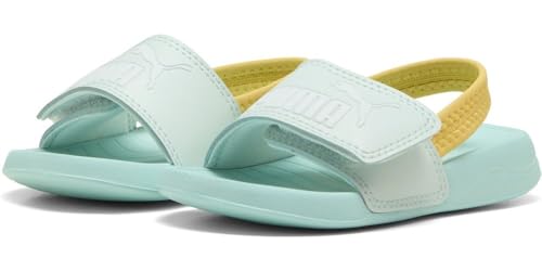 PUMA Unisex Baby Popcat 20 Backstrap AC INF Schiebe-Sandalen, Peaceful Blue White-Safe Lake-Sunny Yellow, 22 EU von PUMA