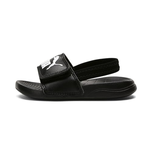 PUMA Unisex Baby Popcat 20 Backstrap AC Inf Slide Sandal, Black White, EU von PUMA