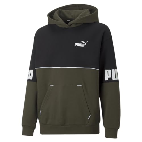 PUMA Unisex Baby Power Colorblock Hoodie FL B Fleecejacke, Forest Night, 6 años von PUMA