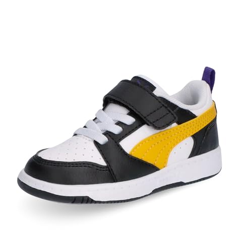 PUMA Unisex Baby Rebound V6 LO AC+ INF Sneaker, Black-Yellow Sizzle White, 21 EU von PUMA