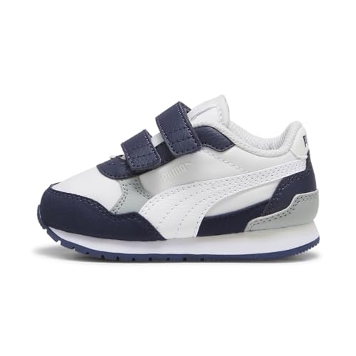 PUMA Unisex Baby ST Runner v4 NL V Inf Sneaker, Feather Gray White Navy-Cool Mid Gray, 24 EU von PUMA