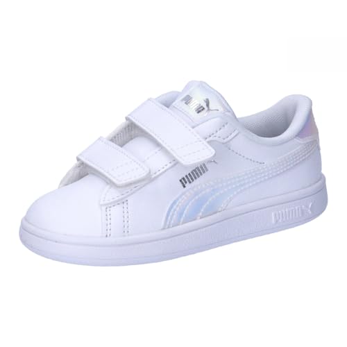 PUMA Unisex Baby Smash 3.0 Holo 2.0 V Inf Sneaker, White-Mauve Mist Silver, 26 EU von PUMA