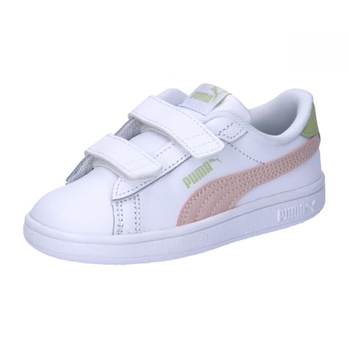 PUMA Unisex Baby Smash 3.0 L V INF Sneaker, White-Island PINK-Pistachio Green, 23 EU von PUMA