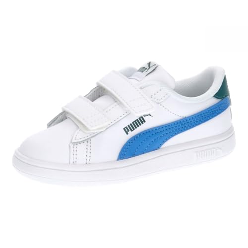 PUMA Unisex Baby Smash 3.0 L V Inf Sneaker, White-Hyperlink Blue-Cold Green, 26 EU von PUMA