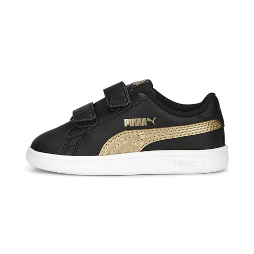 PUMA Unisex Kids' Fashion Shoes SMASH V2 METALLICS V INF Trainers & Sneakers, PUMA BLACK-PUMA GOLD-PUMA WHITE, 21 von PUMA