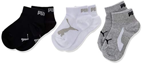 PUMA Unisex Kinder Puma Kids' Bwt Quarter (3 Pack) Socks, White / Grey Black, 39-42 EU von PUMA