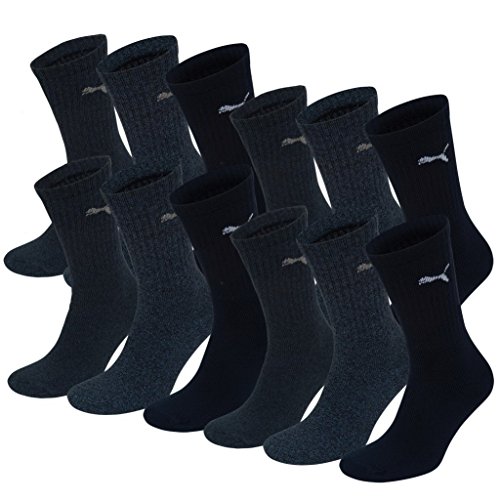 PUMA Unisex Crew Socks Socken Sportsocken MIT FROTTEESOHLE 12er Pack navy 321-43/46 von PUMA