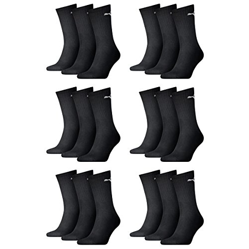 PUMA 18 Paar Sportsocken Tennis Socken Gr. 35-49 Unisex für sie und ihn, Farbe:200 - black, Socken & Strümpfe:35-38 von PUMA