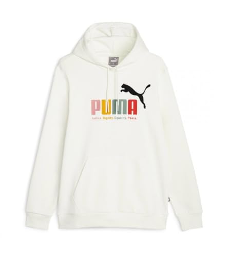 PUMA Unisex ESS+ Mehrfarbig Hoodie FL Sweatshirt, Warmweiß, M von PUMA