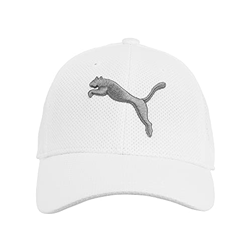 PUMA Unisex-Erwachsene Evercat Mesh Stretch Fit Cap Baseballkappe, Weiss/opulenter Garten, S/M von PUMA