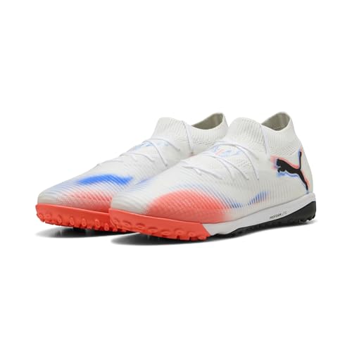 PUMA Unisex Future 8 Pro Cage Fussballschuh, Weiß, Schwarz, leuchtendes Rot, 42.5 EU von PUMA