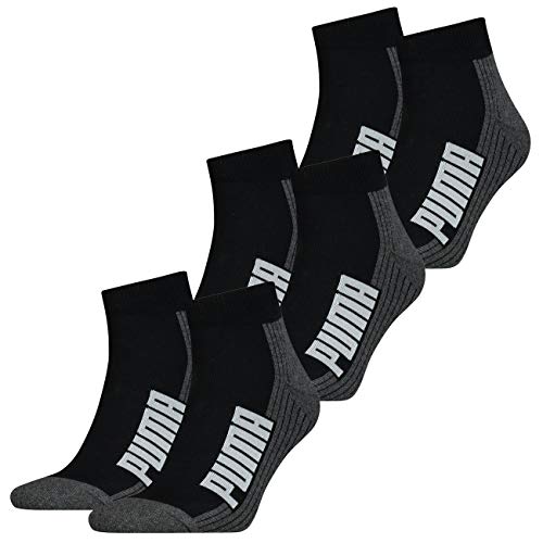 PUMA Unisex Herren Damen Quarter Socken BWT CUSHIONED 6er Pack Schwarz Weiss Blau Rosa 35-38 39-42 43-46 83% Baumwolle, Black/White, 39/42 von PUMA