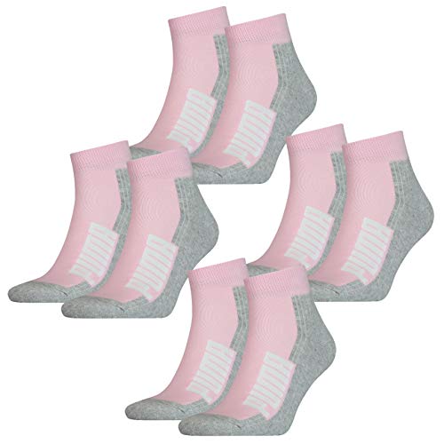 PUMA Unisex Herren Damen Quarter Socken BWT CUSHIONED 8er Pack Schwarz Weiss Blau Rosa 35-38 39-42 43-46 83% Baumwolle, Basic Pink, 35/38 von PUMA