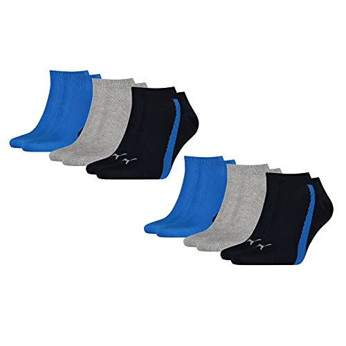 PUMA Damen Herren Lifestyle Sneaker Socken 6 Paar, Größe:43-46, Artikel:-003 navy/grey/strong blue von PUMA