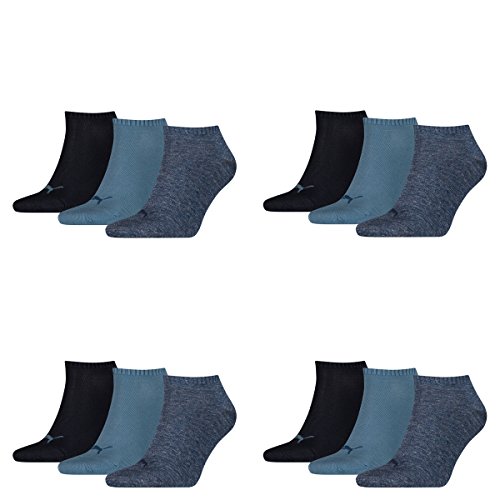 PUMA 12 Paar Sneaker Invisible Socken Gr. 35-49 Unisex für Damen Herren Füßlinge, Farbe:460 denim blue, Socken & Strümpfe:35-38 von PUMA