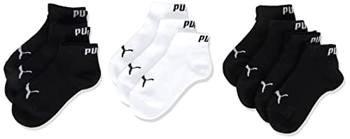 Puma Kinder Quarter Socken, Schwarz/Weiß, 23/26 (10er Pack) von PUMA