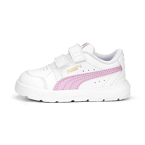 PUMA Unisex Kids' Fashion Shoes EVOLVE COURT V INF Trainers & Sneakers, PUMA WHITE-LILAC CHIFFON-PUMA GOLD, 20 von PUMA