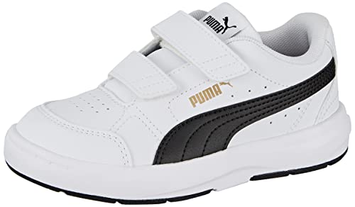 PUMA Unisex Kids' Fashion Shoes EVOLVE COURT V PS Trainers & Sneakers, PUMA WHITE-PUMA BLACK-PUMA GOLD, 35 von PUMA