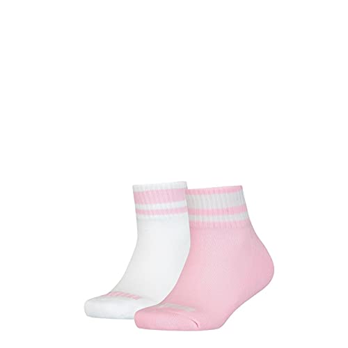 Puma Kinder Quarter Socken, Rosa/Weiß, 39/42 (2er Pack) von PUMA