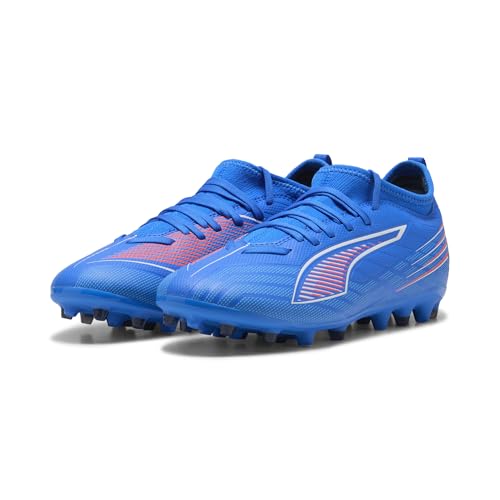 PUMA Unisex Kinder 6 Match Mg Jr Fussballschuh, Ultra Blau Weiß Leuchtend Rot von PUMA