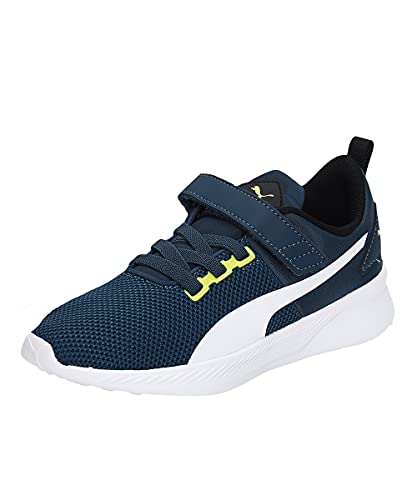 PUMA Unisex Kinder Flyer Runner V PS Sneaker, Intense Blue White-NRGY Yellow von PUMA