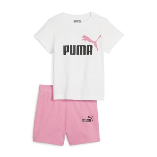 PUMA Unisex Kinder Minicats T-Shirt und Shorts Trainingsanzug, Fast Pink, 80 von PUMA