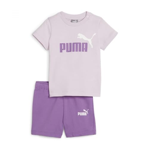 PUMA Unisex Kinder Minicats T-Shirt und Shorts Trainingsanzug, Grape Mist, 68 von PUMA