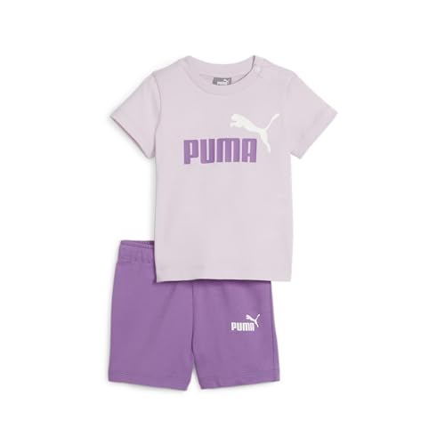 PUMA Unisex Kinder Minicats T-Shirt und Shorts Trainingsanzug, Grape Mist, 86 von PUMA